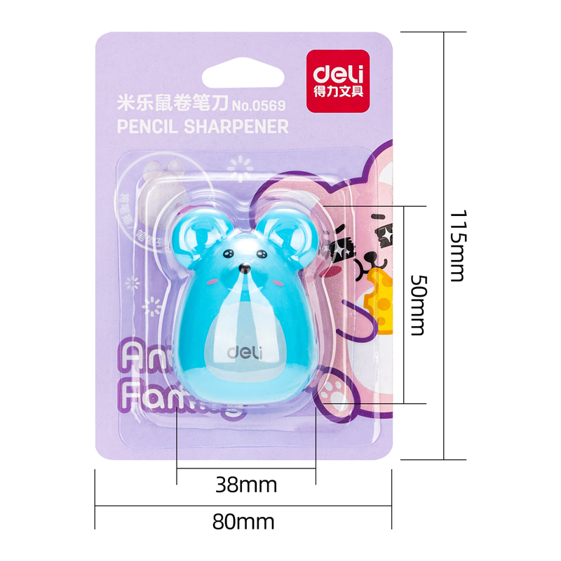 得（dé）力0569米樂鼠卷筆刀（dāo）(混)(隻)