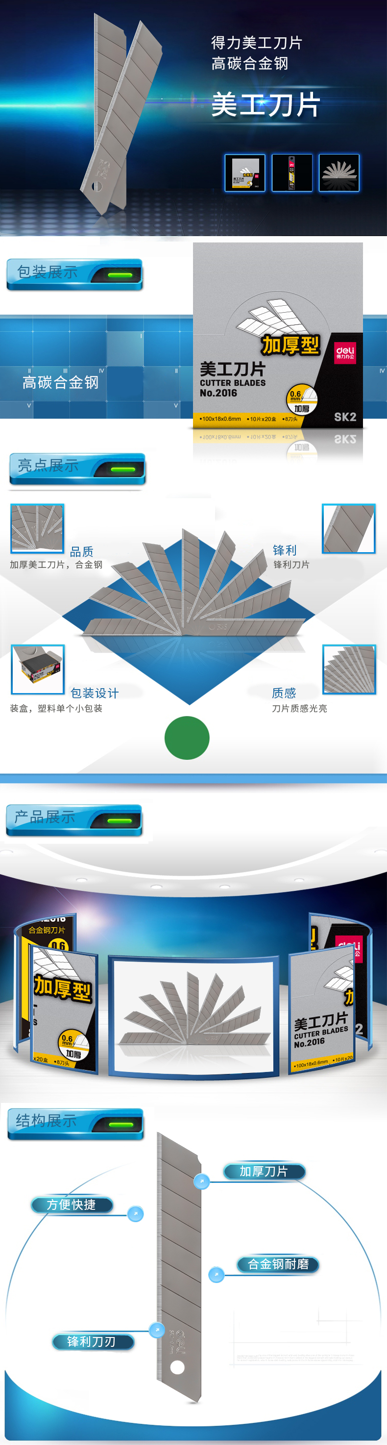 51fun吃瓜2016美（měi）工刀片(銀色)(10片/盒)