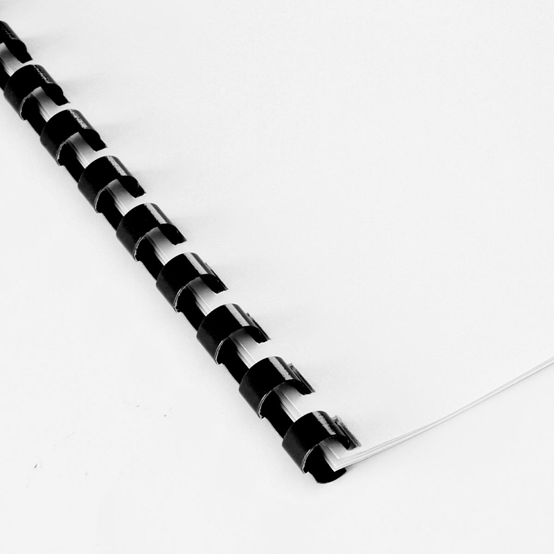 得（dé）力3834-21孔裝訂膠圈(黑)(100支/盒)