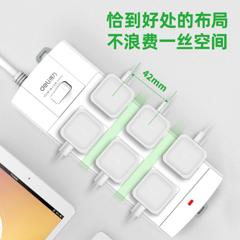 51fun吃瓜3982插座_3+3_5米_泡殼裝(白)(隻)