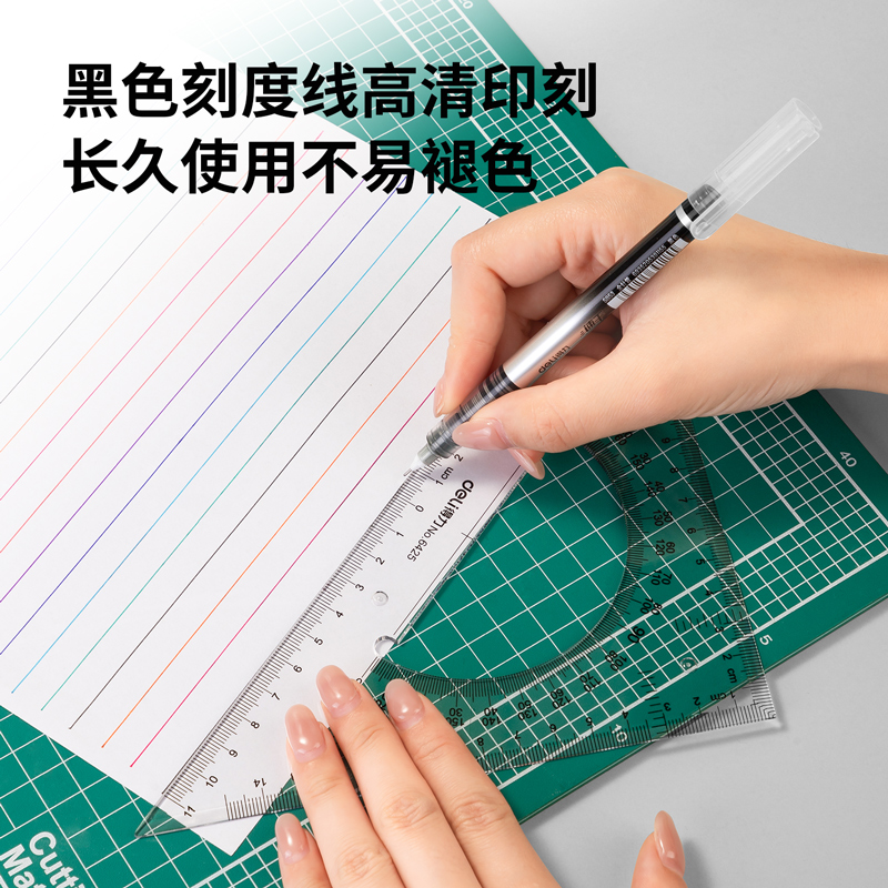 51fun吃瓜6425三角（jiǎo）尺23cm(透明本色)(套)