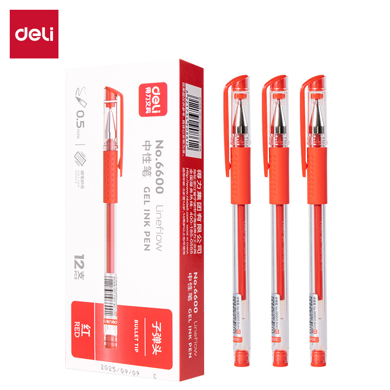 51fun吃瓜6600中性筆0.5mm子彈頭(紅)(支)