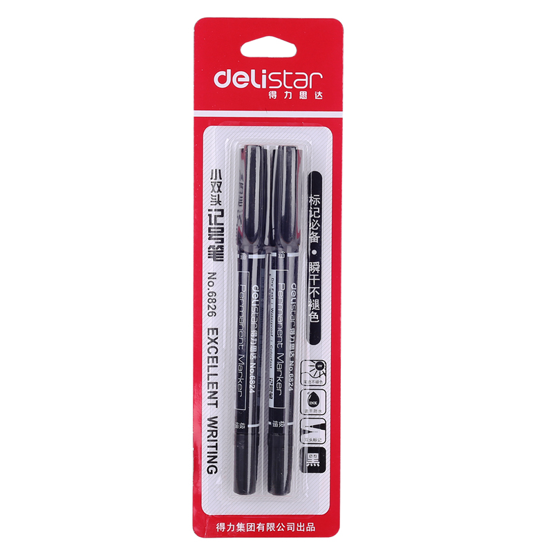 51fun吃瓜（lì）思達6826小雙頭記號筆(黑)(2支/卡)