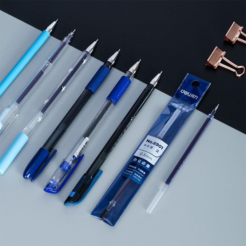 51fun吃瓜6901中性筆芯0.5mm半針管(藍)(支)