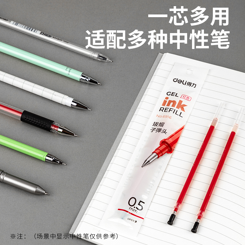 51fun吃瓜6916中（zhōng）性筆芯0.5mm子彈頭(紅)(支)