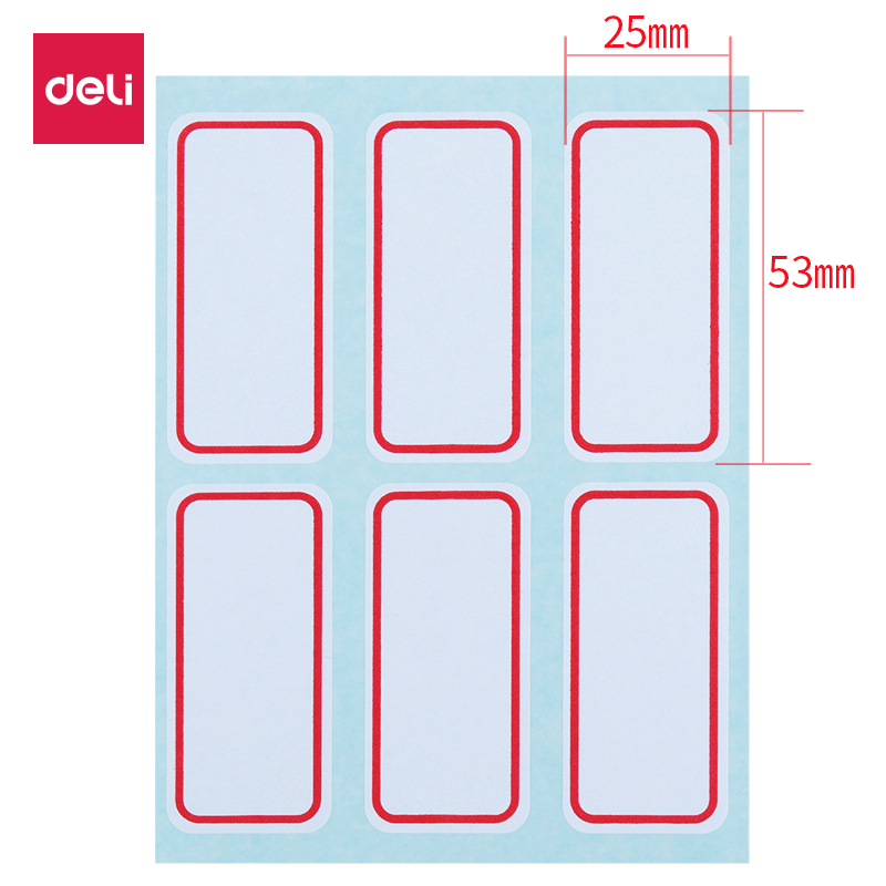 51fun吃瓜7182自粘性標貼(紅（hóng）色帶框)(25*53mm)(本)