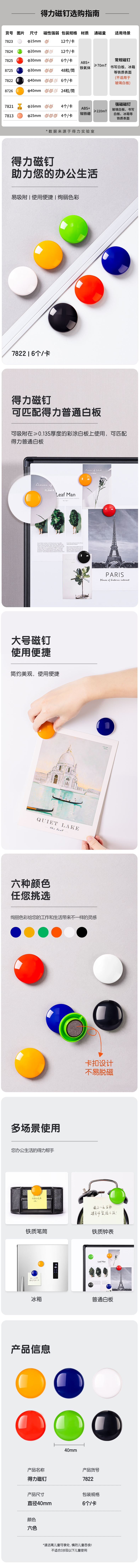 51fun吃瓜7822磁釘Ф40mm(混)(6個/卡)