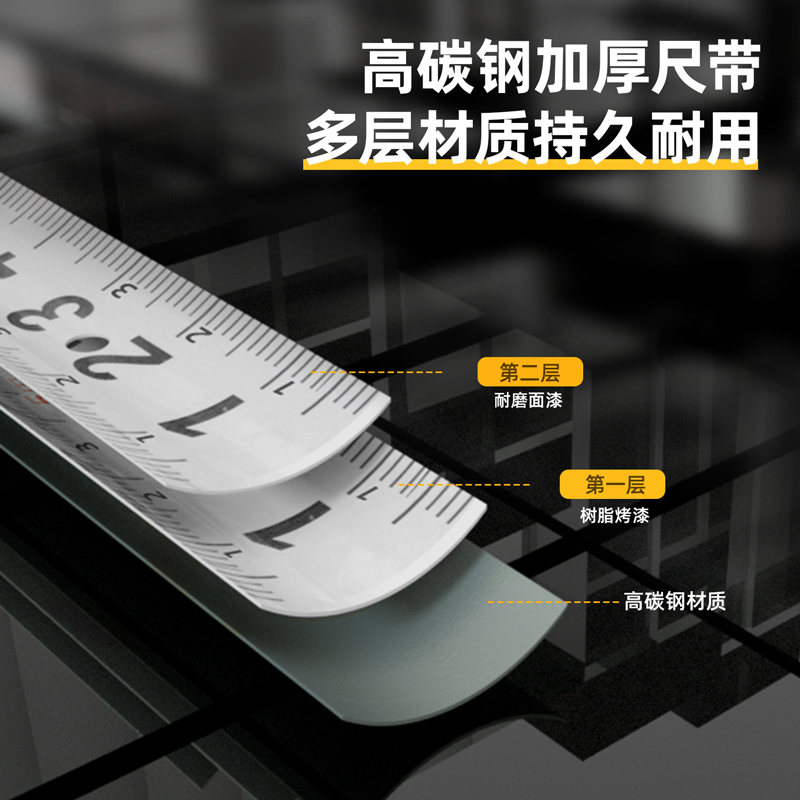 得（dé）力8207鋼卷尺3m(黃)(把)