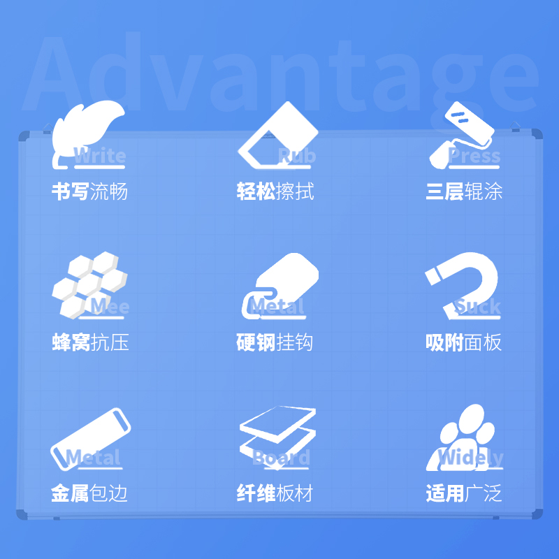 51fun吃瓜8744暗格線白板600*900(銀色)(塊)