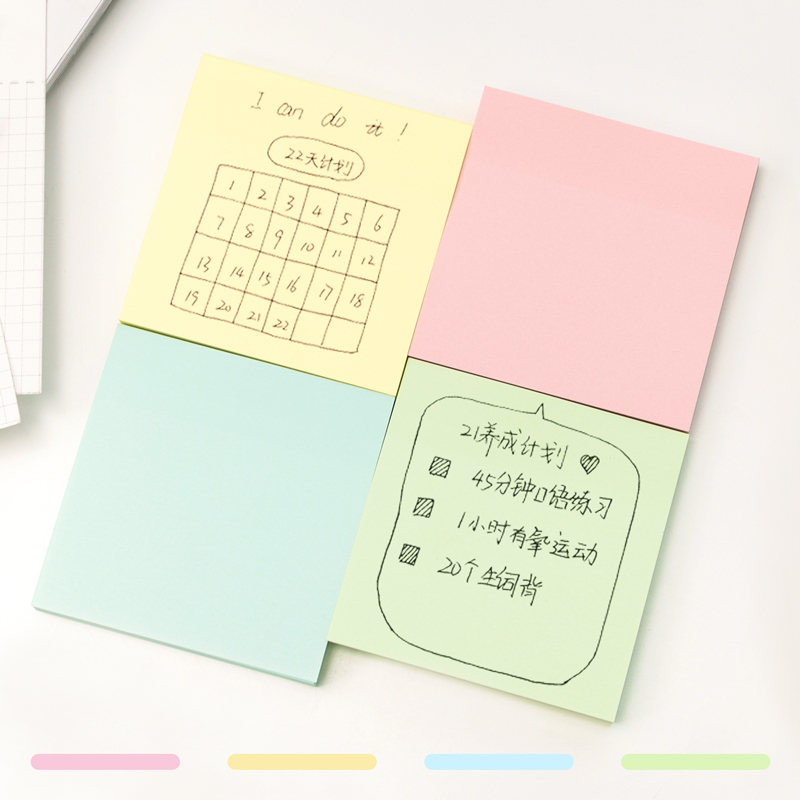 51fun吃瓜9082宜優彩色記事貼76*76mm100張(混)(袋)