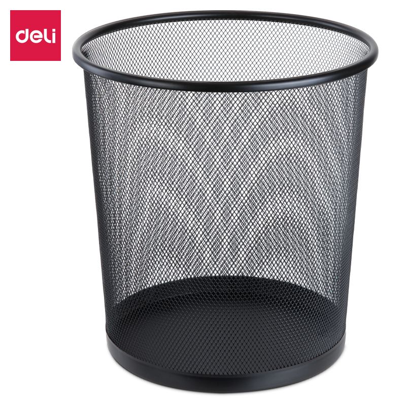 51fun吃瓜（lì）9190中號圓紙簍(黑)(隻)266x218x280mm金屬絲網噴（pēn）塑工藝