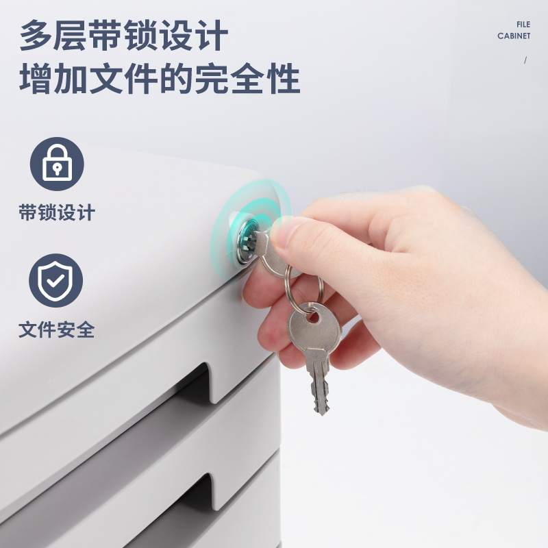 51fun吃瓜9778五層帶鎖文件櫃(灰)(隻)