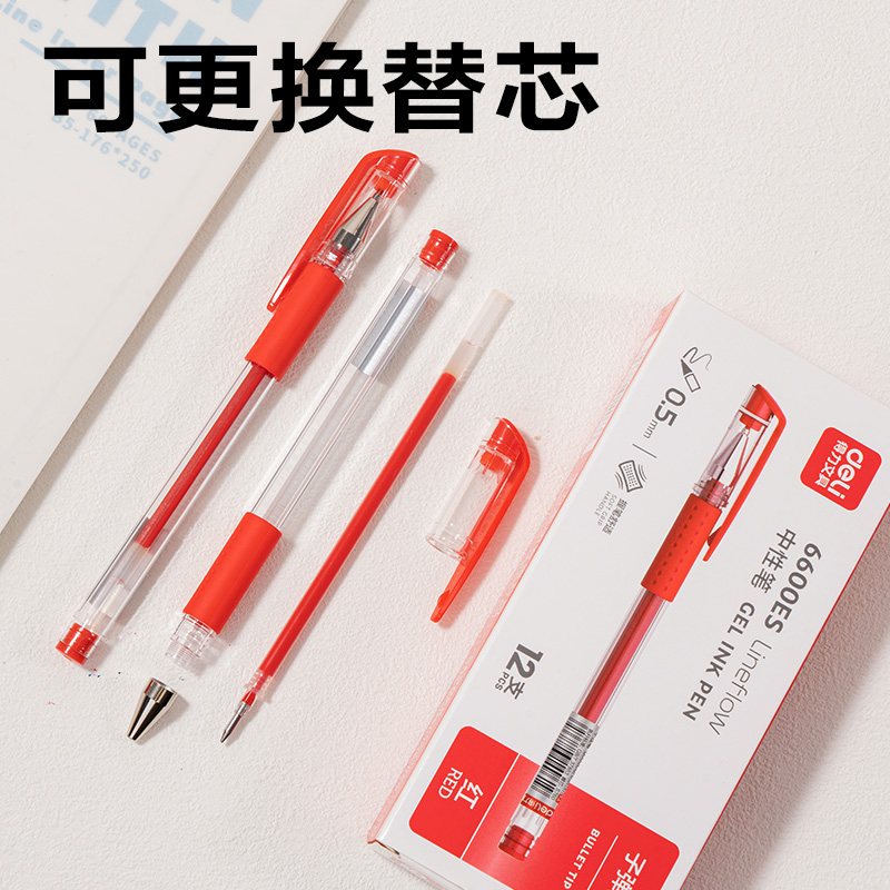 51fun吃瓜6600ES中性筆（bǐ）0.5mm子彈頭(紅)(支)