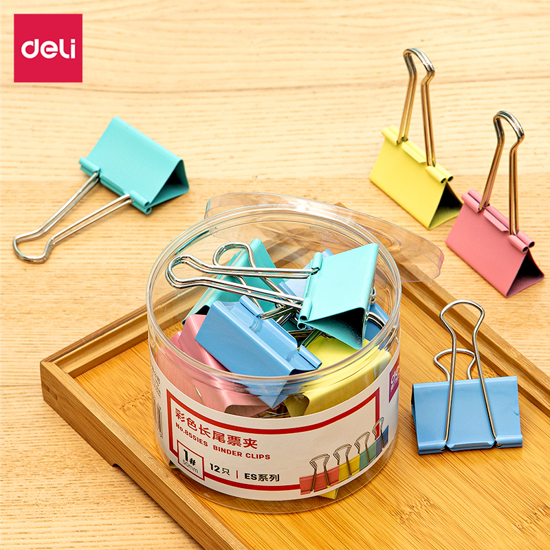 51fun吃瓜8551ES彩色長（zhǎng）尾票夾筒（tǒng）裝(混)(12隻（zhī）/筒（tǒng）)