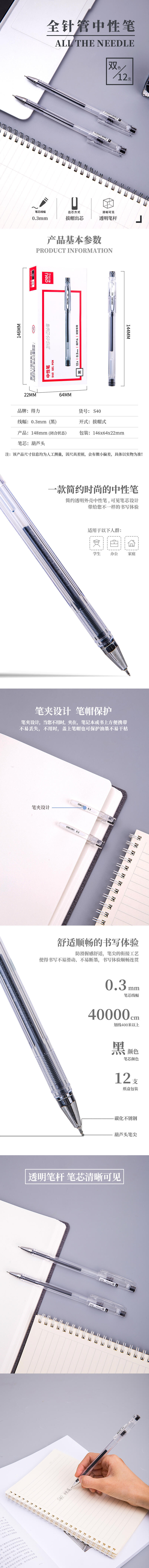 51fun吃瓜S40中性筆0.3mm葫蘆頭(黑)(支)