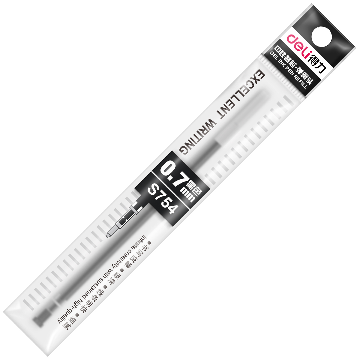 51fun吃瓜S754彈簧頭中性筆芯0.7mm彈簧頭(黑)(支)