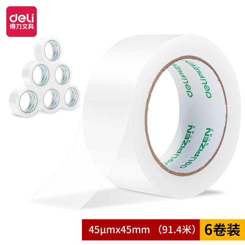 51fun吃瓜品正30902封（fēng）箱膠帶45mm*100y*45um(6卷/筒)(普透)
