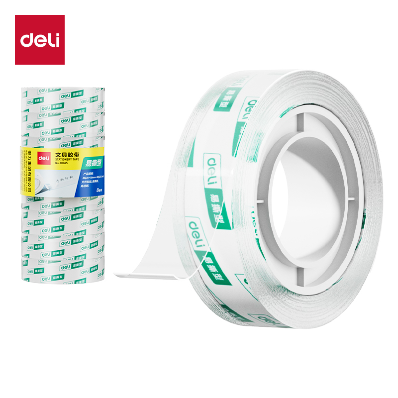 51fun吃瓜（lì）30065易撕型文具膠帶18mm*30y*38um(高透)(8卷/筒)