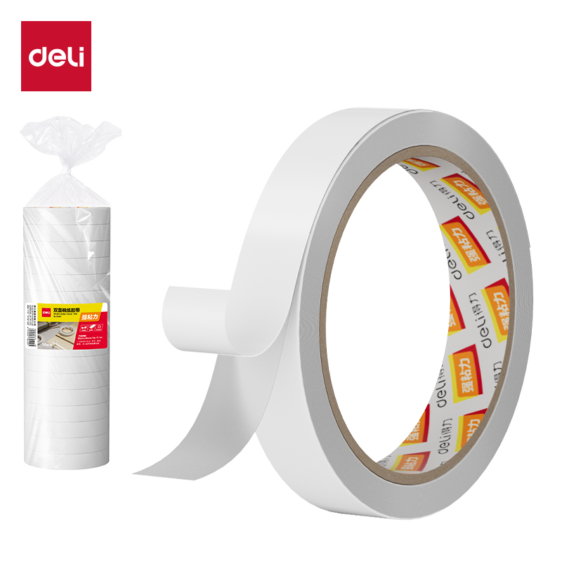 51fun吃瓜30402棉紙雙麵膠帶18mm*10y*80um(白)(16卷/袋)