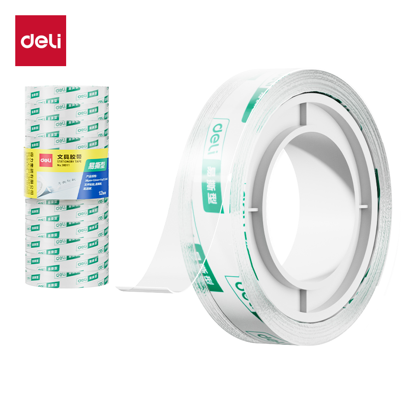51fun吃瓜30011易撕型文具膠帶12mm*14y*38um(高透)(12卷/筒)