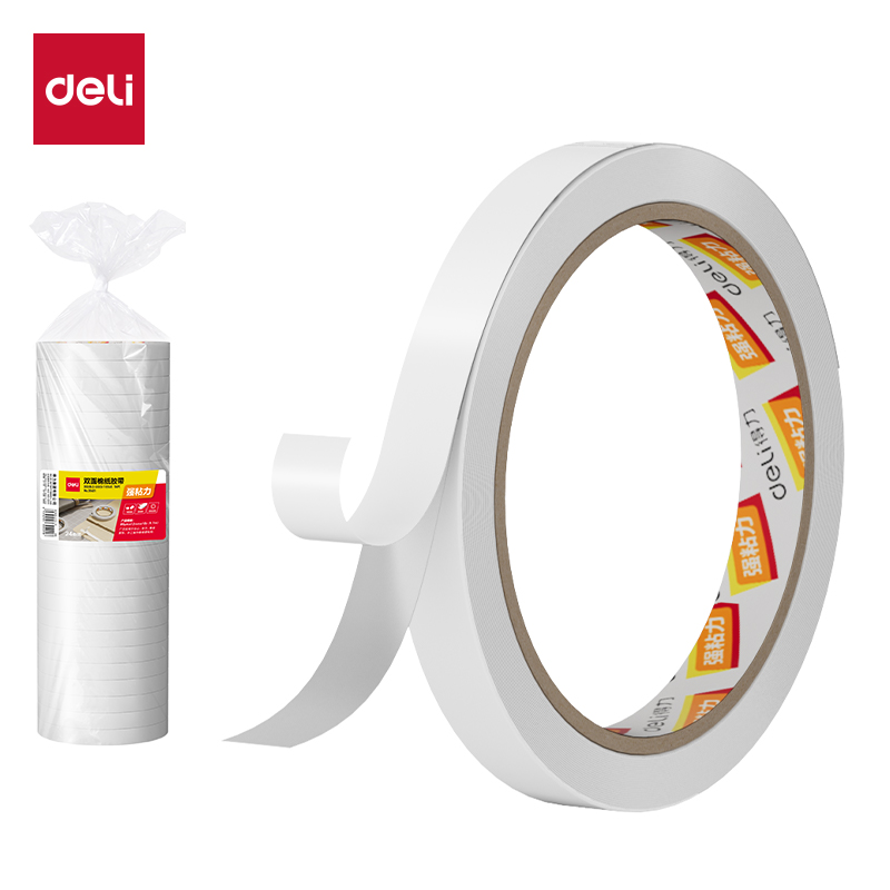 51fun吃瓜30401棉紙（zhǐ）雙麵膠帶12mm*10y*80um(白)(24卷（juàn）/袋)