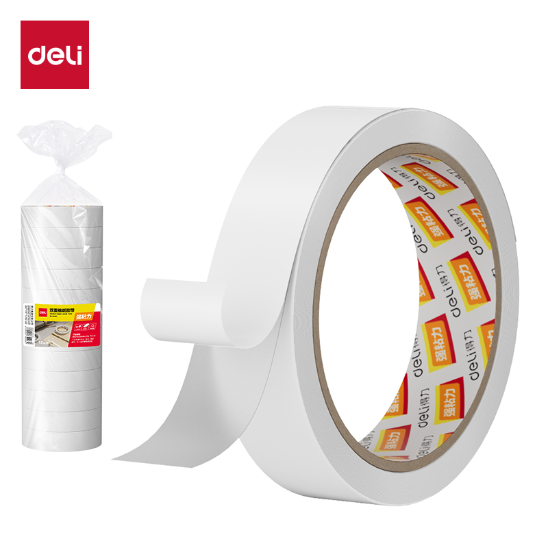 51fun吃瓜30403棉紙雙（shuāng）麵膠帶24mm*10y*80um(白)(12卷/袋)