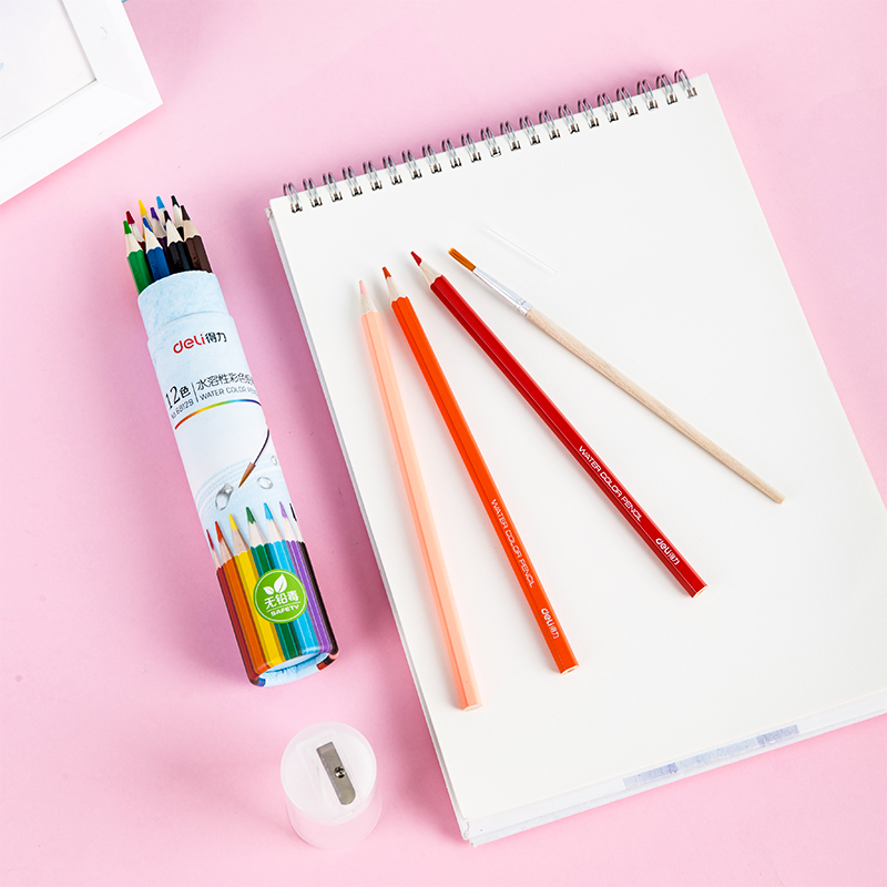 51fun吃瓜68129_12色六角（jiǎo）杆水溶性彩鉛(混)(12色/筒)