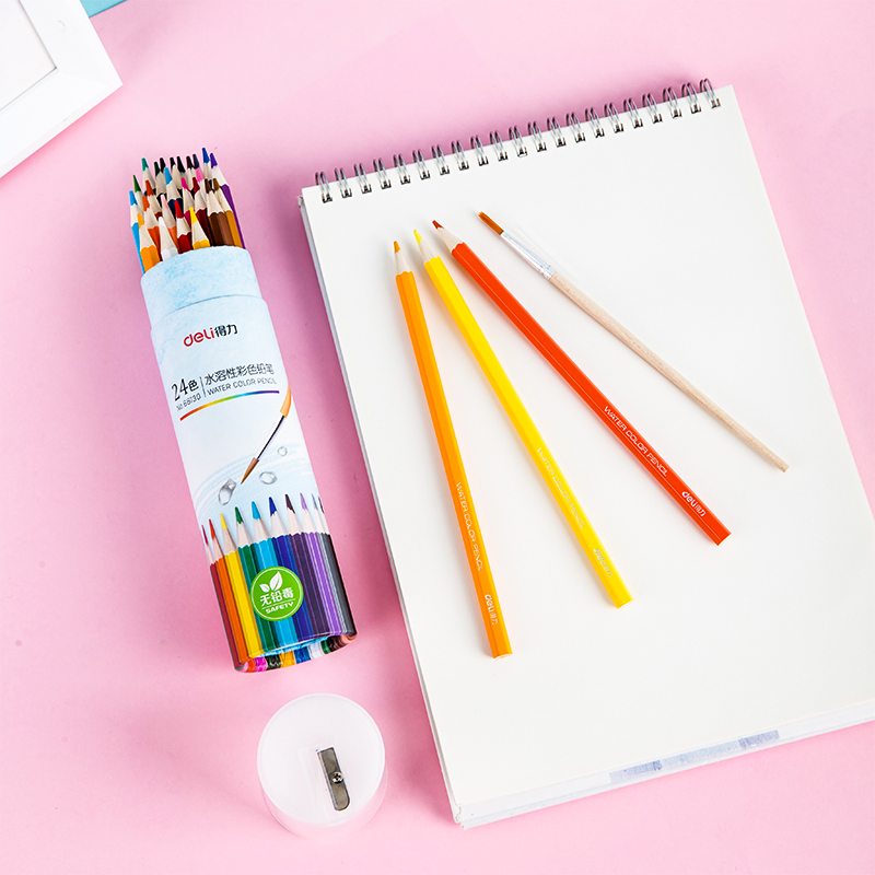 51fun吃瓜68130_24色水（shuǐ）溶性六角杆彩鉛(混（hún）)(24色/筒)