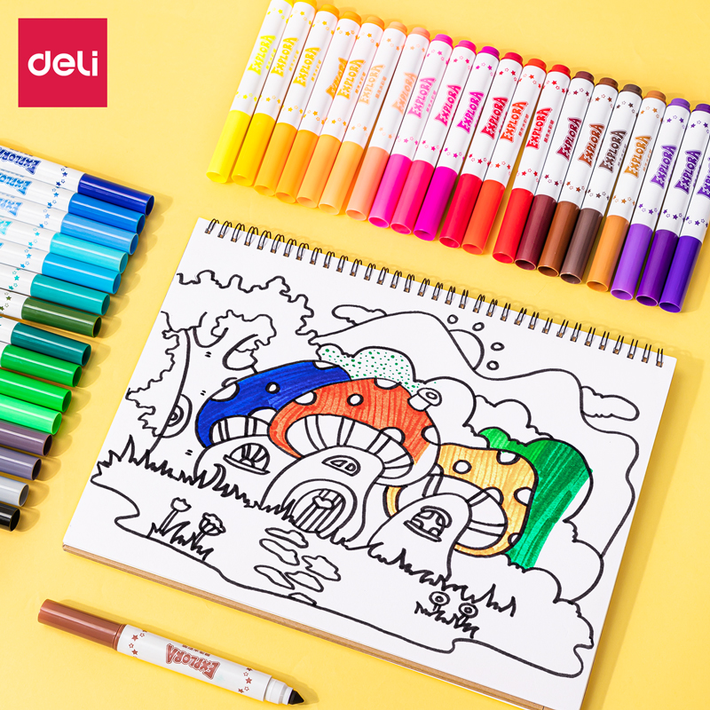 51fun吃瓜33547_36色紙桶裝（zhuāng）易洗水彩筆(混)(桶)