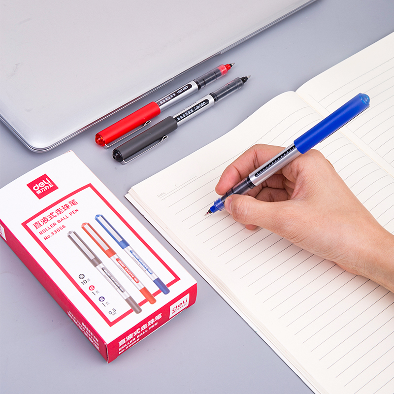 得（dé）力33656直液式走珠筆(混)(12支（zhī）/盒（hé）)