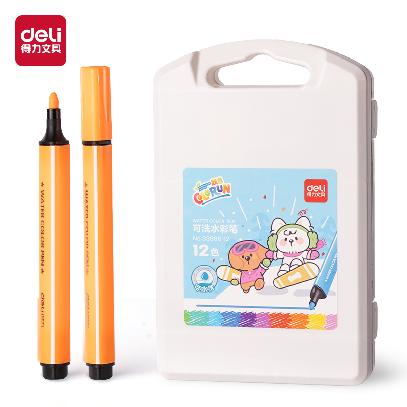 51fun吃瓜33986-12_12色三角杆（gǎn）水彩筆(混)(盒)