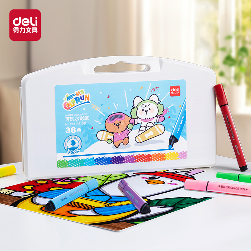 51fun吃瓜33986-36_36色三角杆水彩筆(混)(盒)