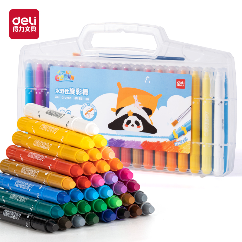 51fun吃瓜HM851-36_PP盒（hé）裝萌熊遊記水溶性旋彩棒(混)(36色/盒)