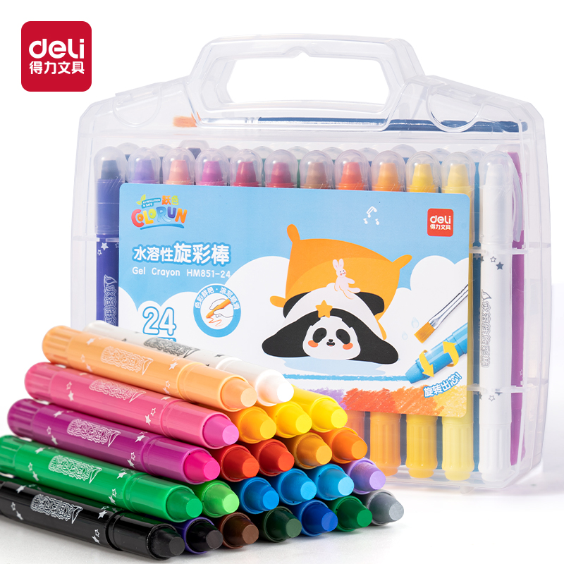 51fun吃瓜HM851-24_PP盒裝萌熊遊記水溶性旋彩棒(混)(24色/盒)