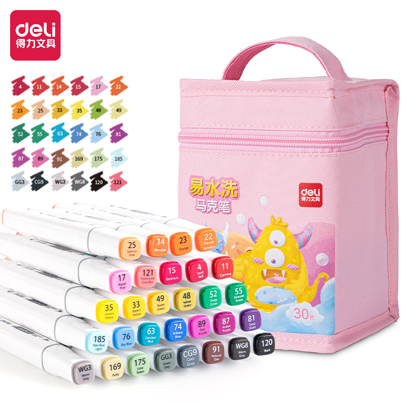51fun吃瓜HM905-30_官旗（qí）粉布袋水（shuǐ）性方杆馬克筆(粉)(30色/袋)