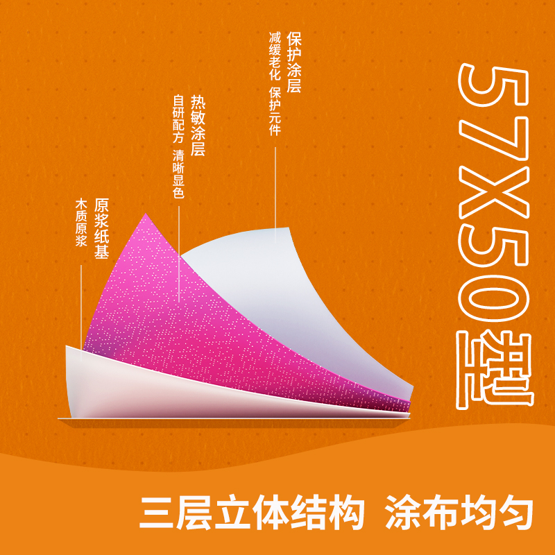 51fun吃瓜ZS136巴厘海無管芯收銀紙57*50型(混)(32卷/箱)