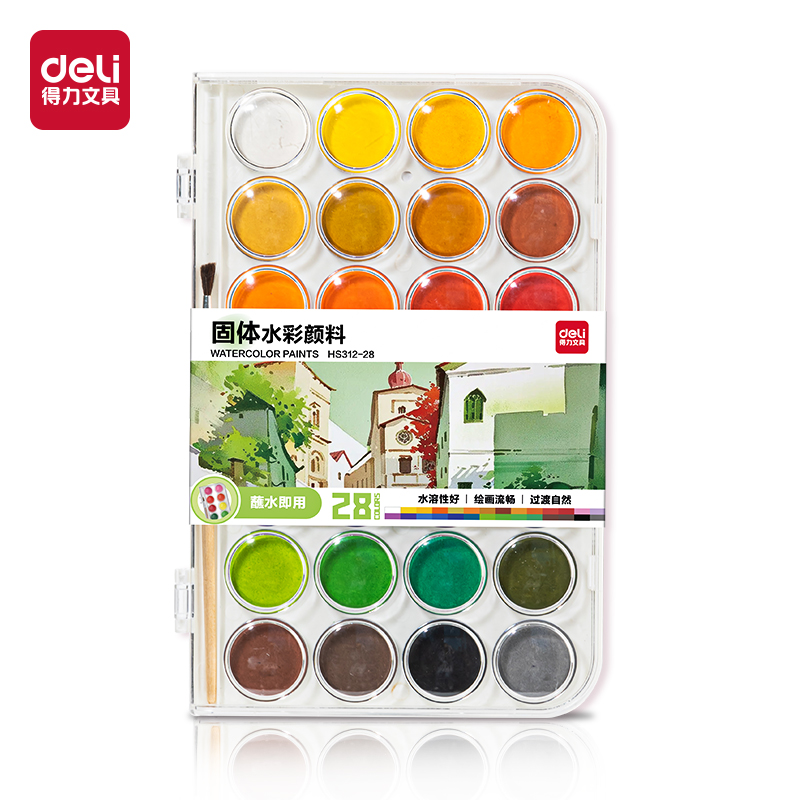 51fun吃瓜HS312-28_基礎款固（gù）體水彩(混)(28色（sè）/盒)