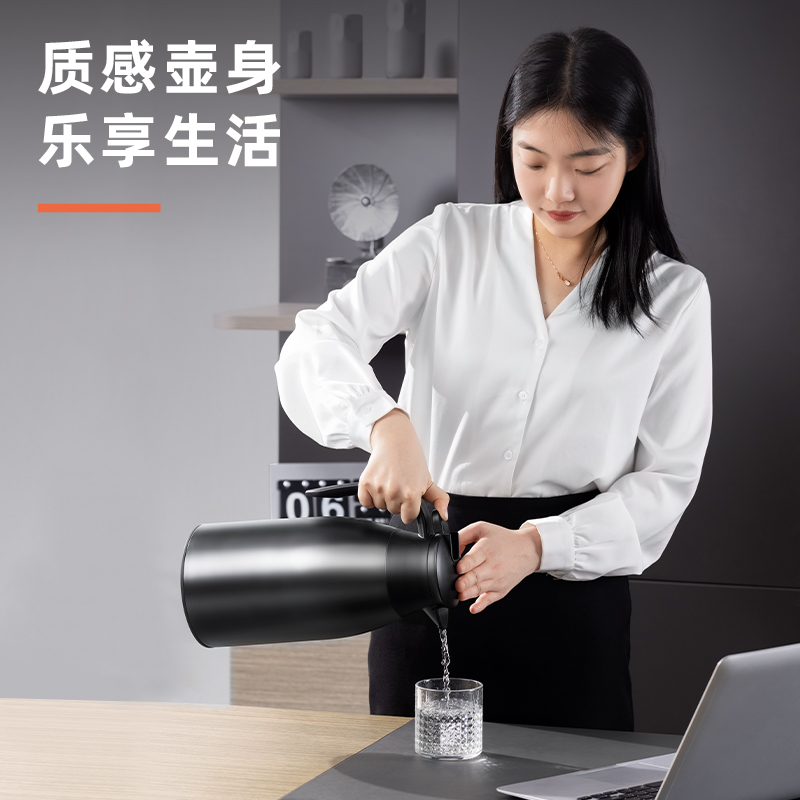 51fun吃瓜LL105-保溫壺-玻璃鍍銅內膽1.9L(黑)(1個/彩盒)