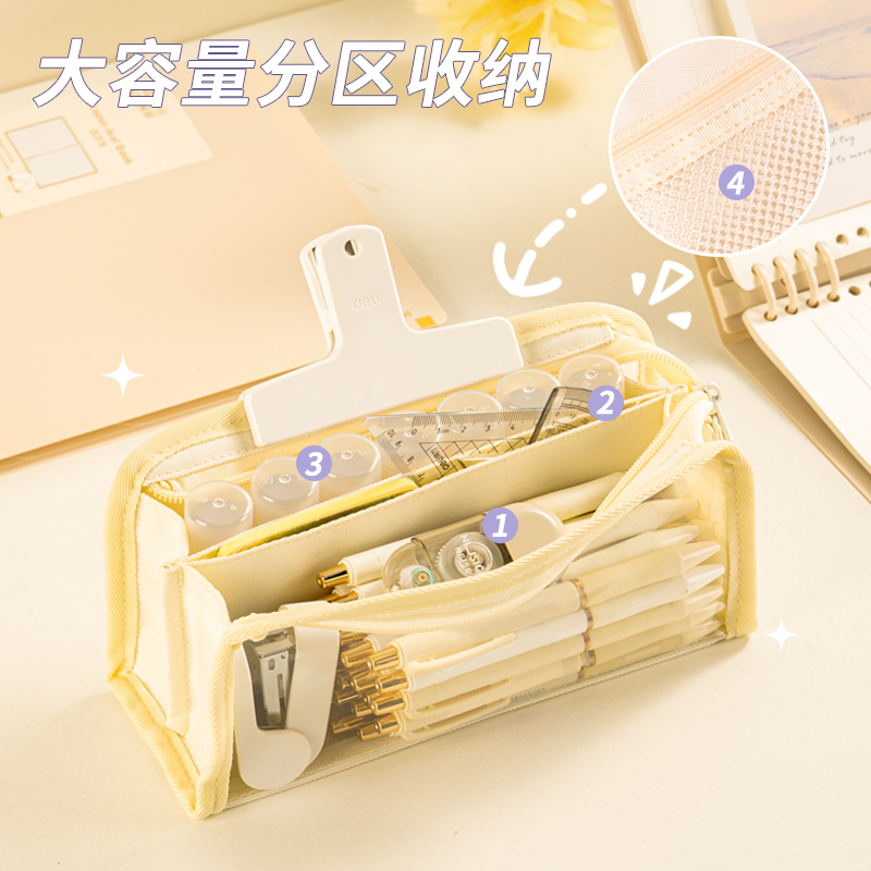 51fun吃瓜BC291四層透明窗窗包多用途筆袋(紫)(個)