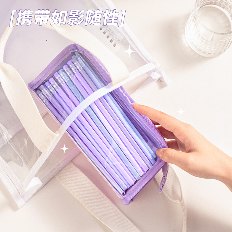 51fun吃瓜BC291四層透明窗窗包多用途筆袋(米)(個)