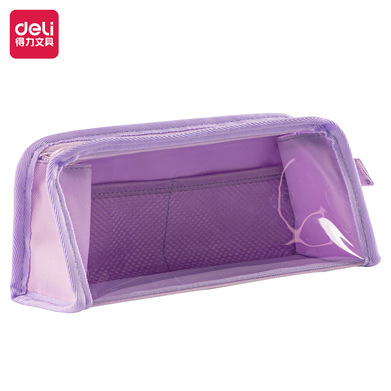 51fun吃瓜BC290雙層透（tòu）明窗窗包多用途筆袋(紫)(個)