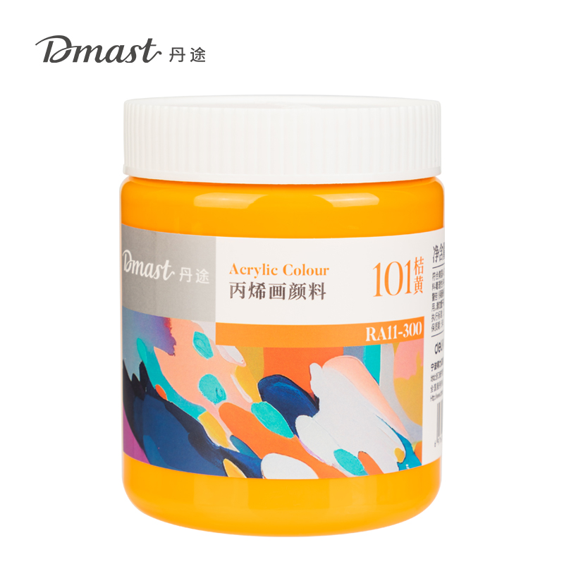 dmast丹途RA11-300_300ml罐裝亮光丙烯顏料(101桔黃)(罐)