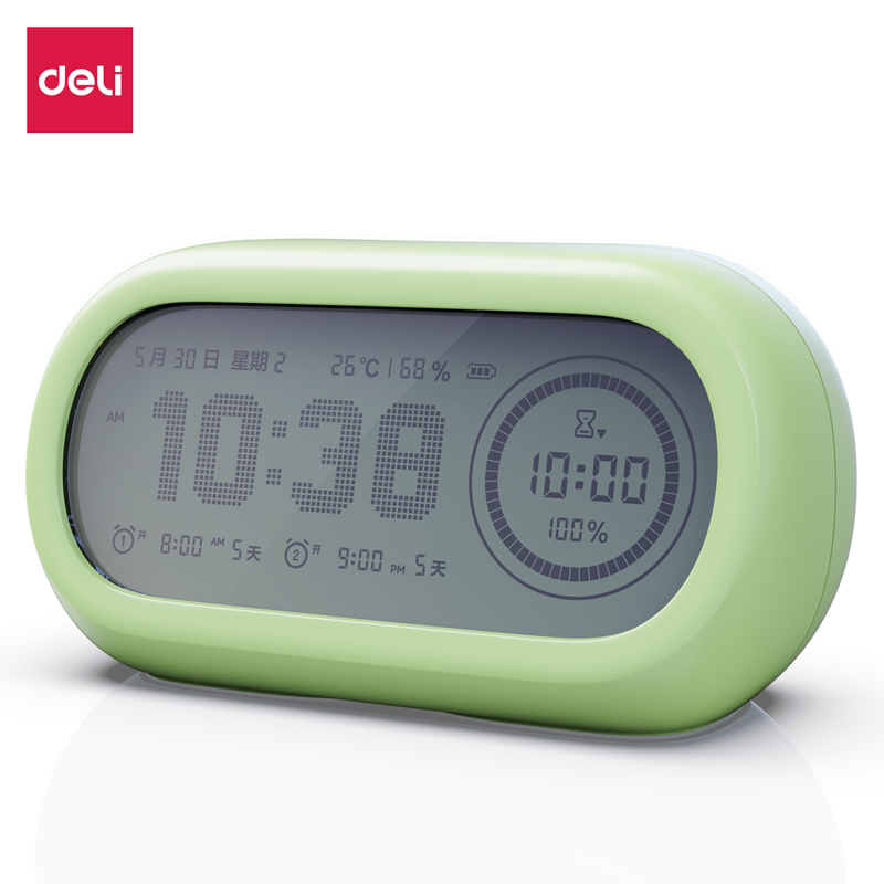 51fun吃瓜LE106-潮萌雙屏電子鍾(綠)(台)