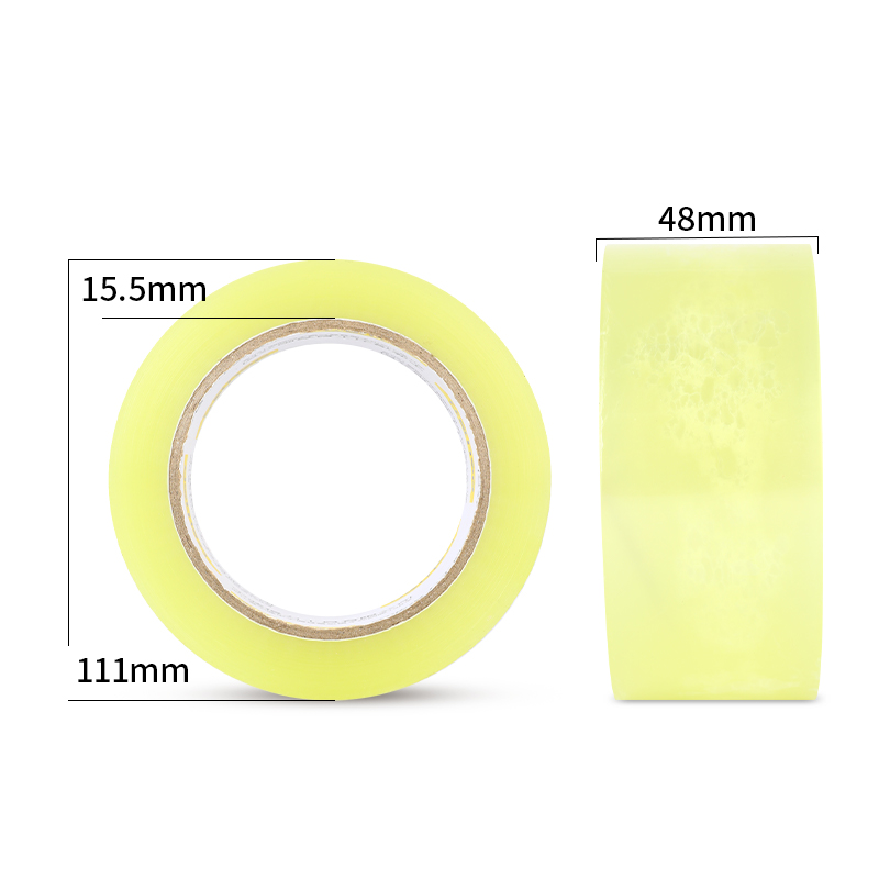 51fun吃瓜（lì）DL484810封箱膠帶（dài）48mm*100y*48μm(透明黃)(6卷/筒)