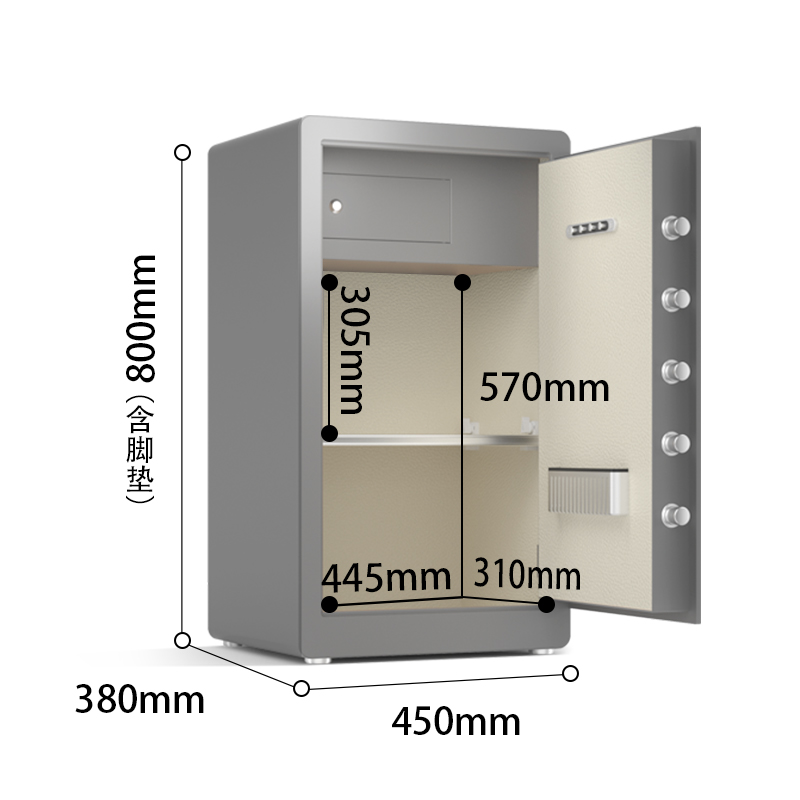 51fun吃瓜AE103-W指紋密碼(Wi-Fi)保管箱H800(灰色)(台)