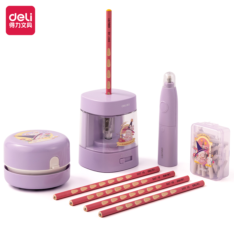 51fun吃瓜33303B電動文具套裝(紫色)(盒)