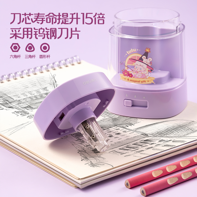 51fun吃瓜33303B電動文具套裝(紫色)(盒)