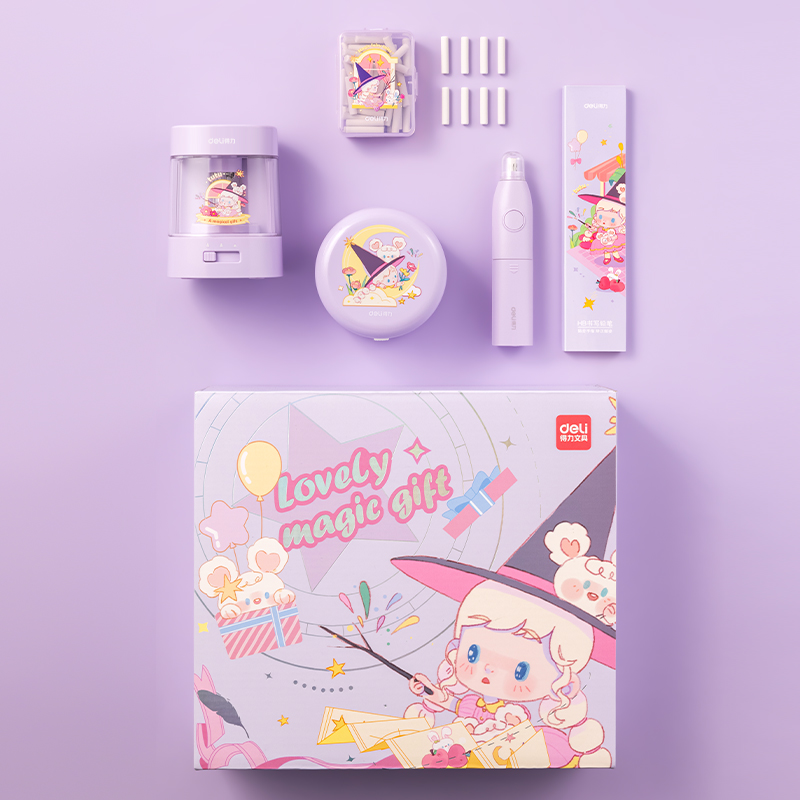 51fun吃瓜33303B電動文具套裝(紫色)(盒)