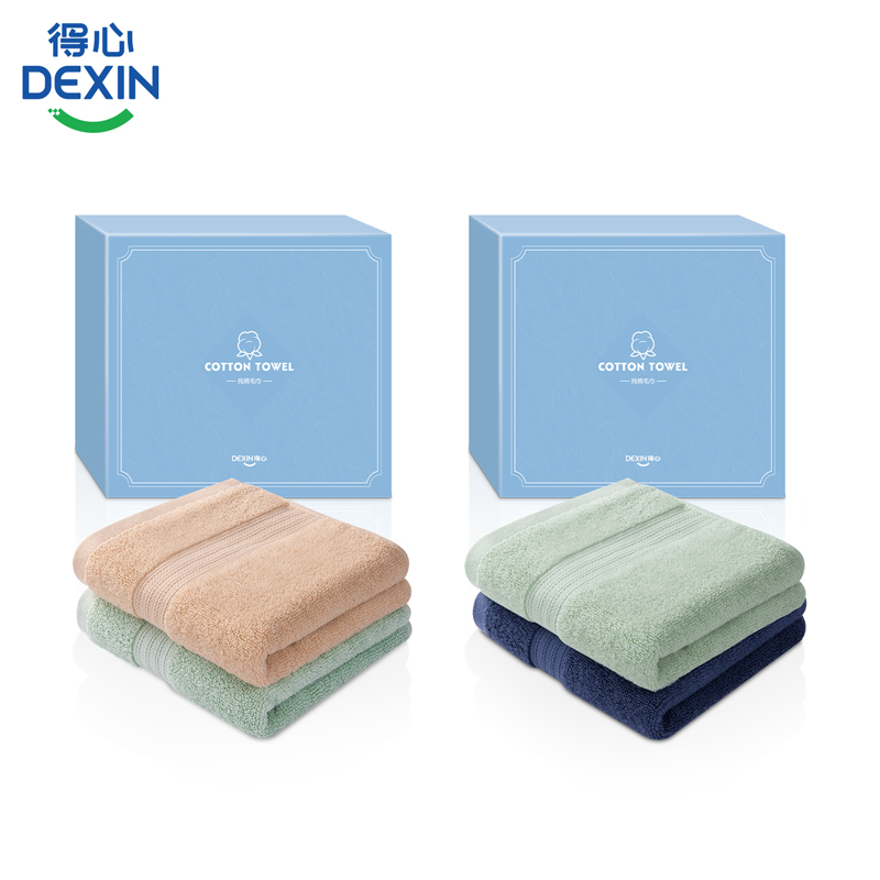 得（dé）力得心LQ674純棉毛巾（禮盒裝）70*33cm純棉(混)(2條/盒)