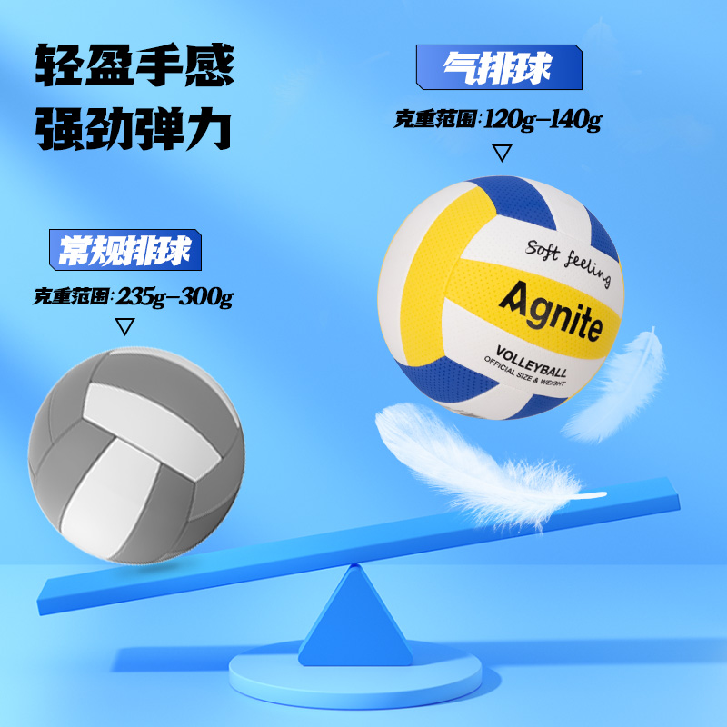 安格耐特FD302_7號（hào）EVA機縫氣排球（qiú）(黃（huáng）+白+藍)(個)